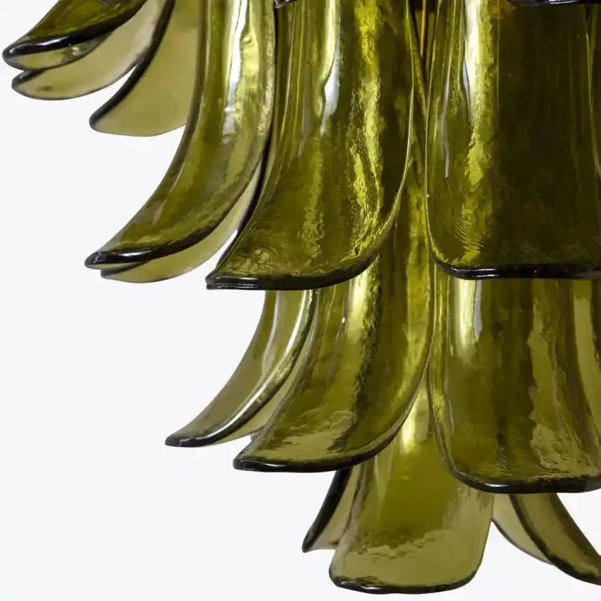 Green Petalo Murano Chandelier - Cyran Lamps