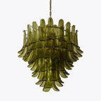 Green Petalo Murano Chandelier - Cyran Lamps