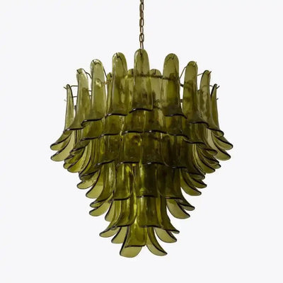 Green Petalo Murano Chandelier - Cyran Lamps