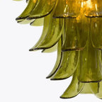 Green Petalo Murano Chandelier - Cyran Lamps