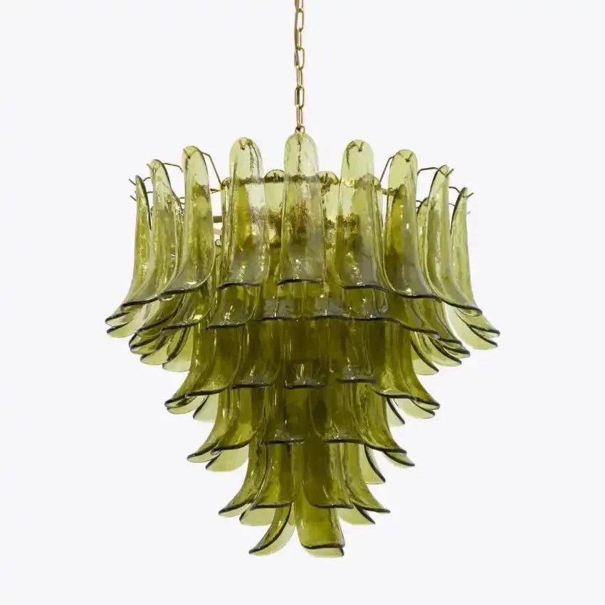 Green Petalo Murano Chandelier - Cyran Lamps