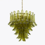 Green Petalo Murano Chandelier - Cyran Lamps