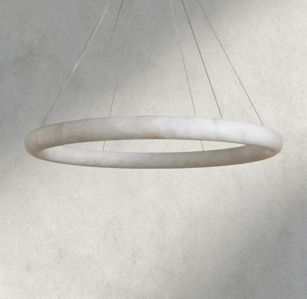 Halima Halo Alabaster Chandelier - Cyran Lamps