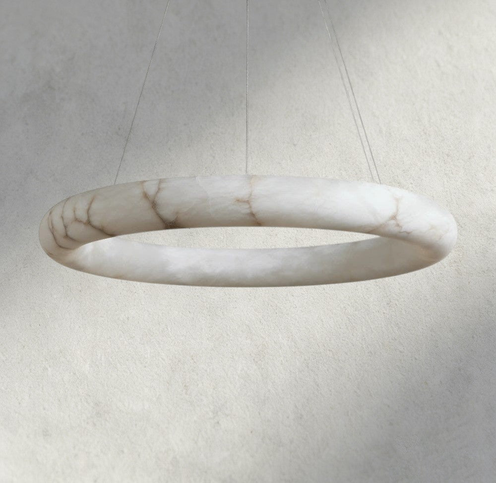 Halima Halo Alabaster Chandelier - Cyran Lamps