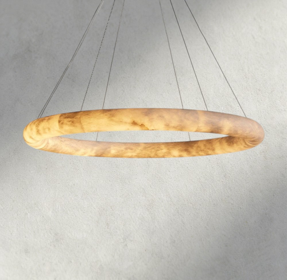 Halima Halo Alabaster Chandelier - Cyran Lamps