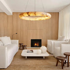 Halima Halo Alabaster Chandelier - Cyran Lamps