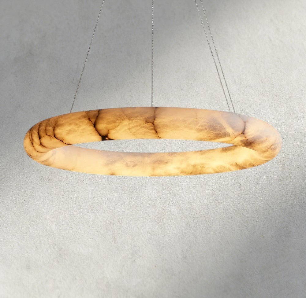 Halima Halo Alabaster Chandelier - Cyran Lamps