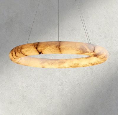 Halima Halo Alabaster Chandelier - Cyran Lamps