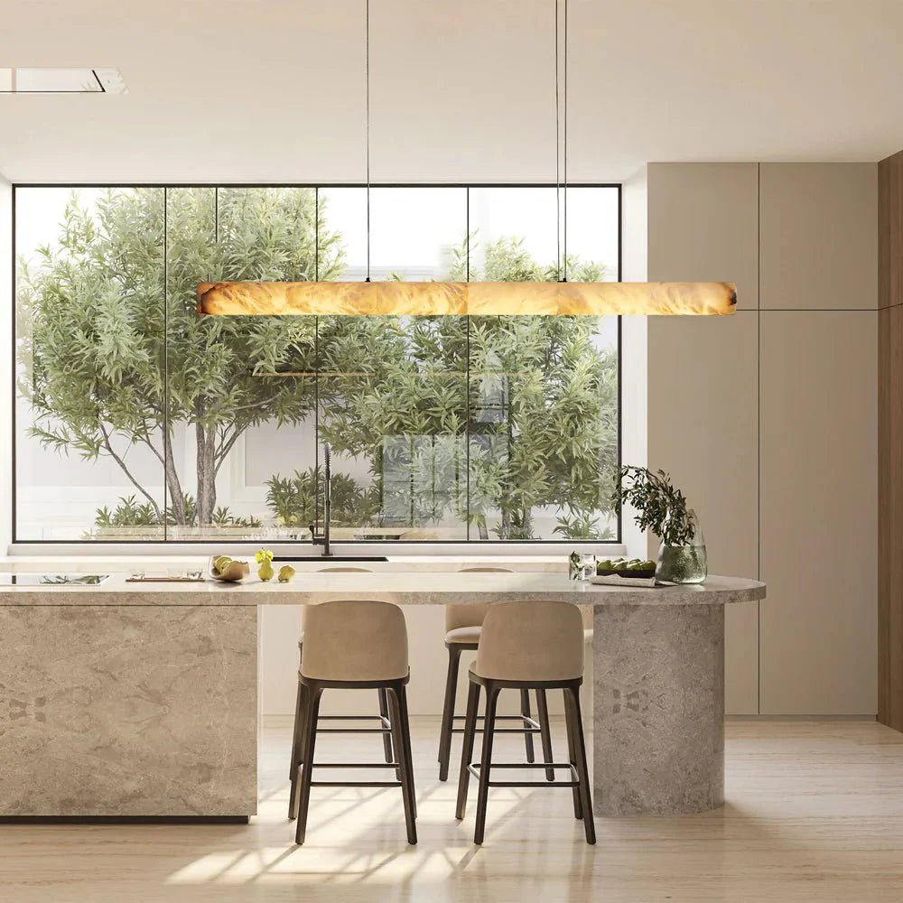 Halima Linear Alabaster Chandelier - Cyran Lamps