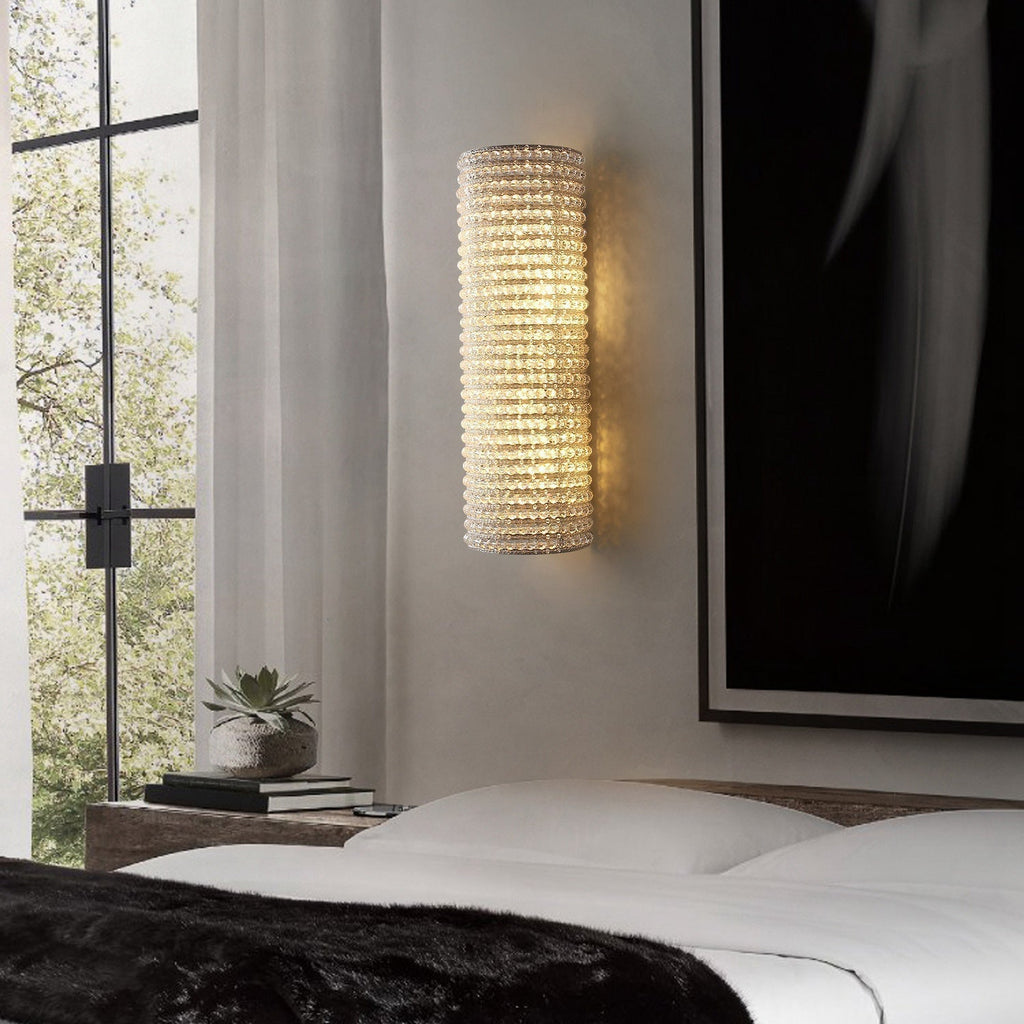 Halo Modern Clear Crystal Wall Sconce 21"H - Cyran Lamps