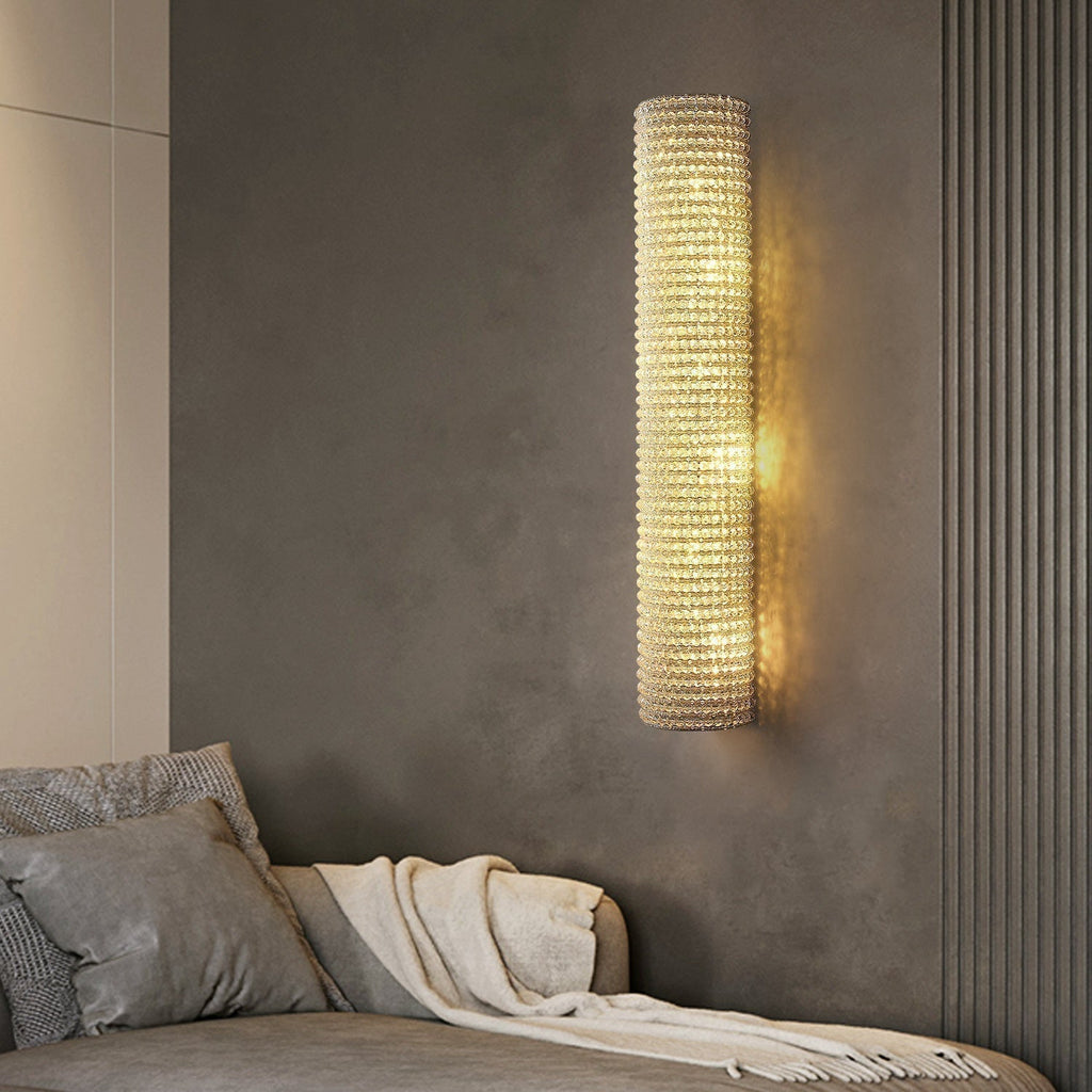 Halo Modern Clear Crystal Wall Sconce 36"H - Cyran Lamps