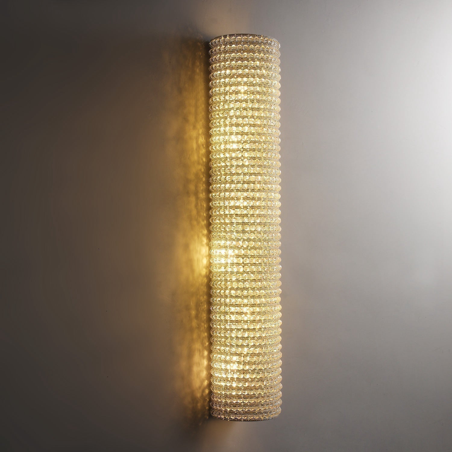 Halo Modern Clear Crystal Wall Sconce 36"H - Cyran Lamps