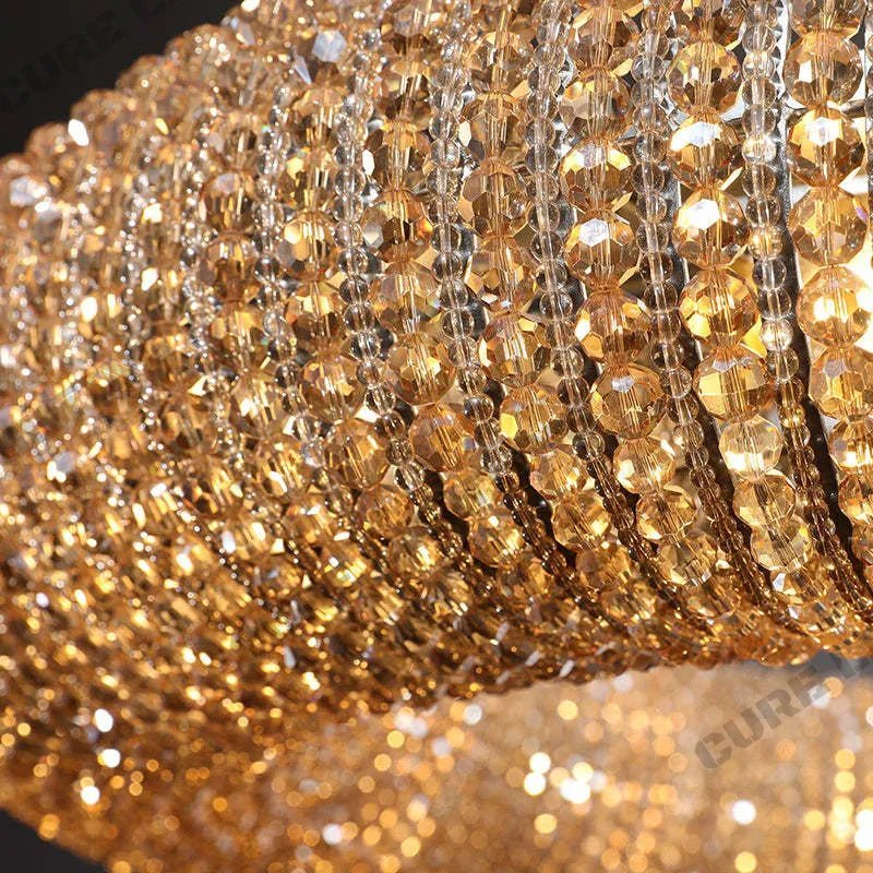 Halo Modern Clear Round Chandelier D32" - Cyran Lamps