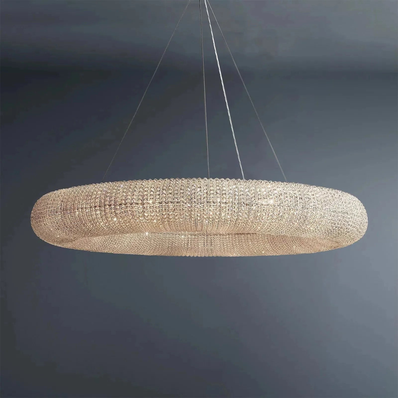 Halo Modern Clear Round Chandelier D59" - Cyran Lamps