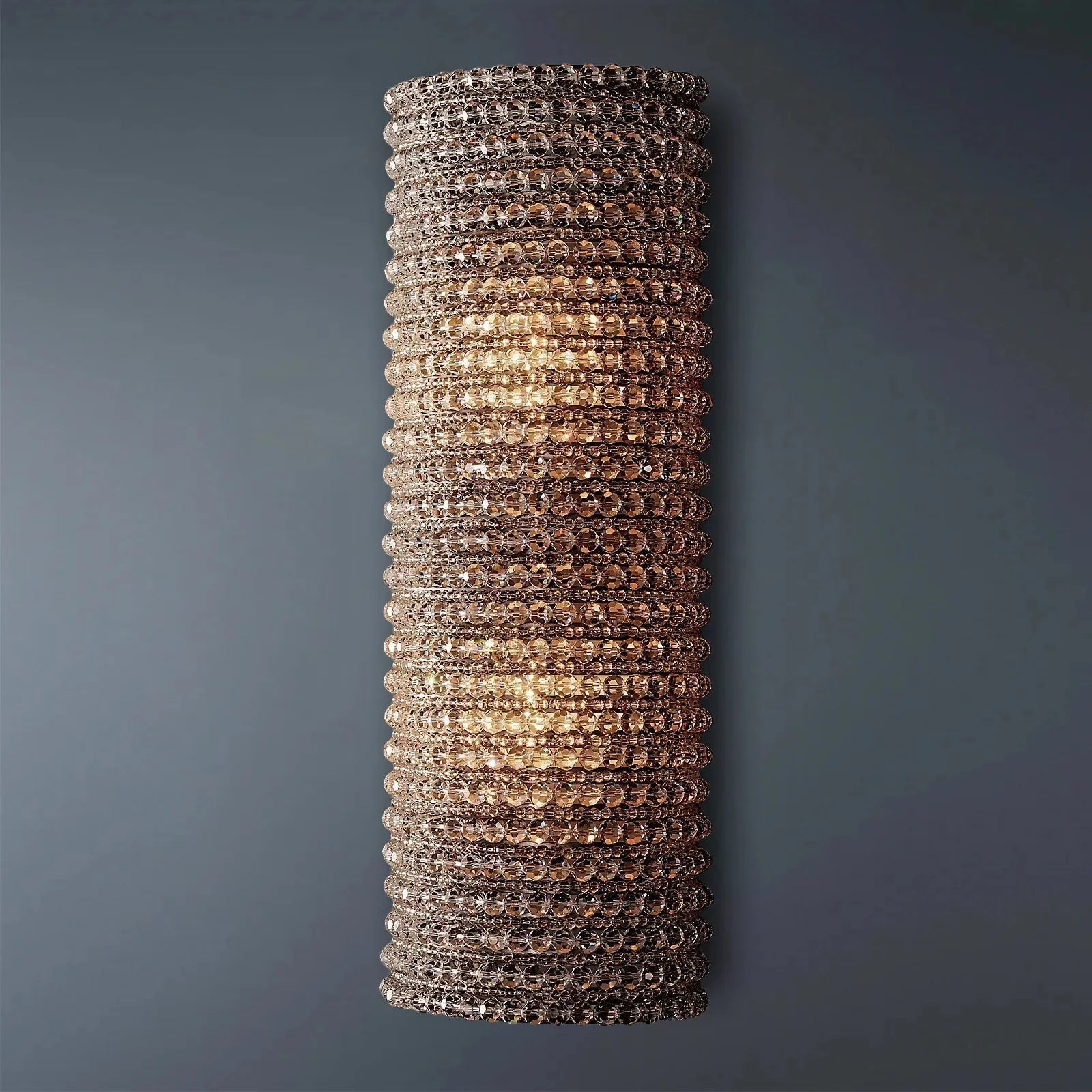 Halo Modern Smoke Crystal Wall Sconce 21"H - Cyran Lamps