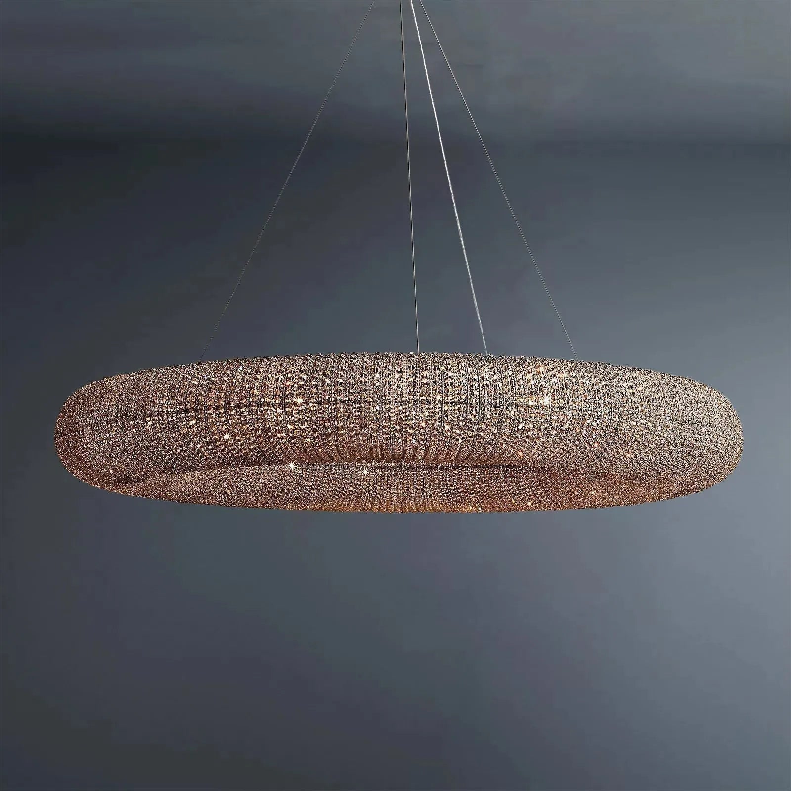 Halo Modern Smoke Round Chandelier D59" - Cyran Lamps