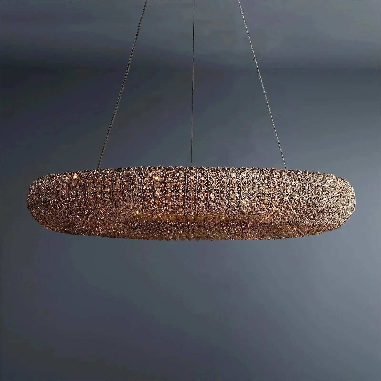 Halo Modern Somke Round Chandelier D41" - Cyran Lamps
