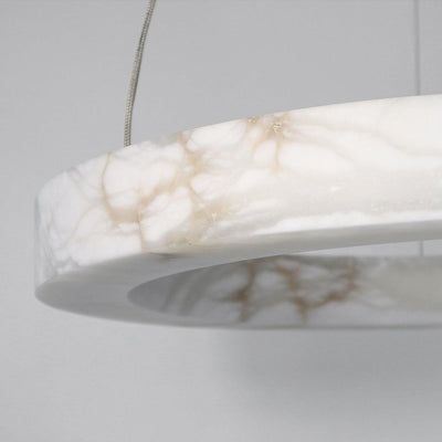 Halo Ring Alabaster Natural Stone Chandelier - 23.6 x 2.4 x 2.4 inchesCyranlamps