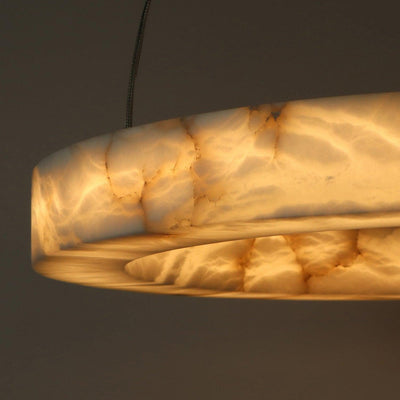 Halo Ring Alabaster Natural Stone Chandelier - 23.6 x 2.4 x 2.4 inchesCyranlamps
