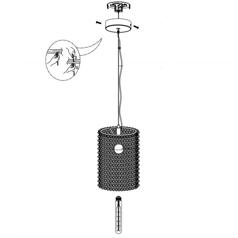Halo Somke Crystal Pendant 12"H - Cyran Lamps