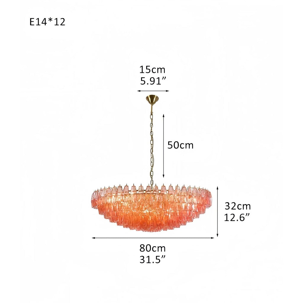 Hand Blown Tier Glass Large Murano Chandelier 24"31"40" - Cyran Lamps