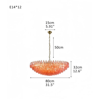 Hand Blown Tier Glass Large Murano Chandelier 24"31"40" - Cyran Lamps