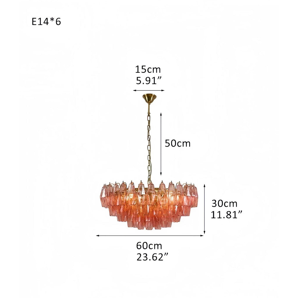 Hand Blown Tier Glass Large Murano Chandelier 24"31"40" - Cyran Lamps