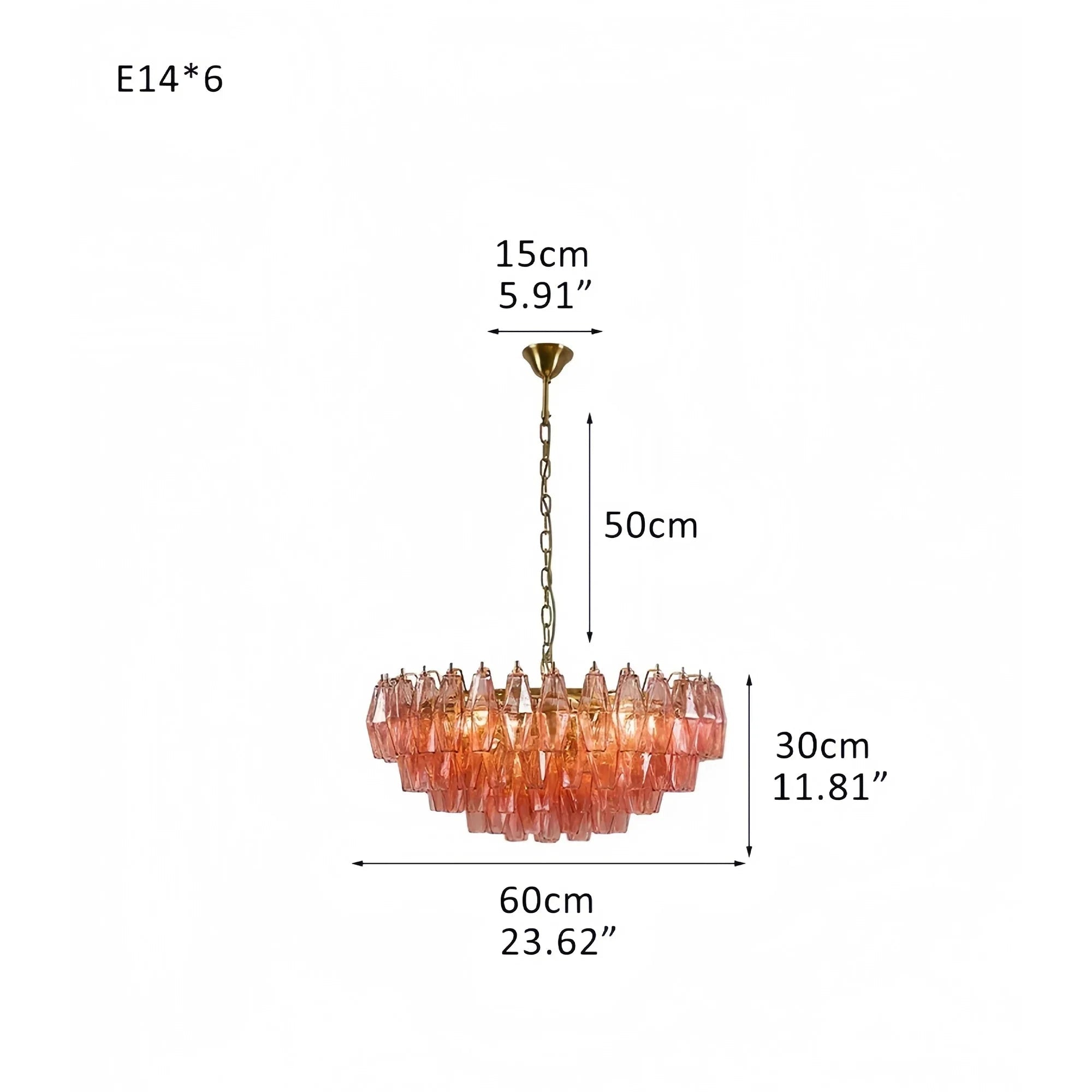 Hand Blown Tier Glass Large Murano Chandelier 24"31"40" - Cyran Lamps