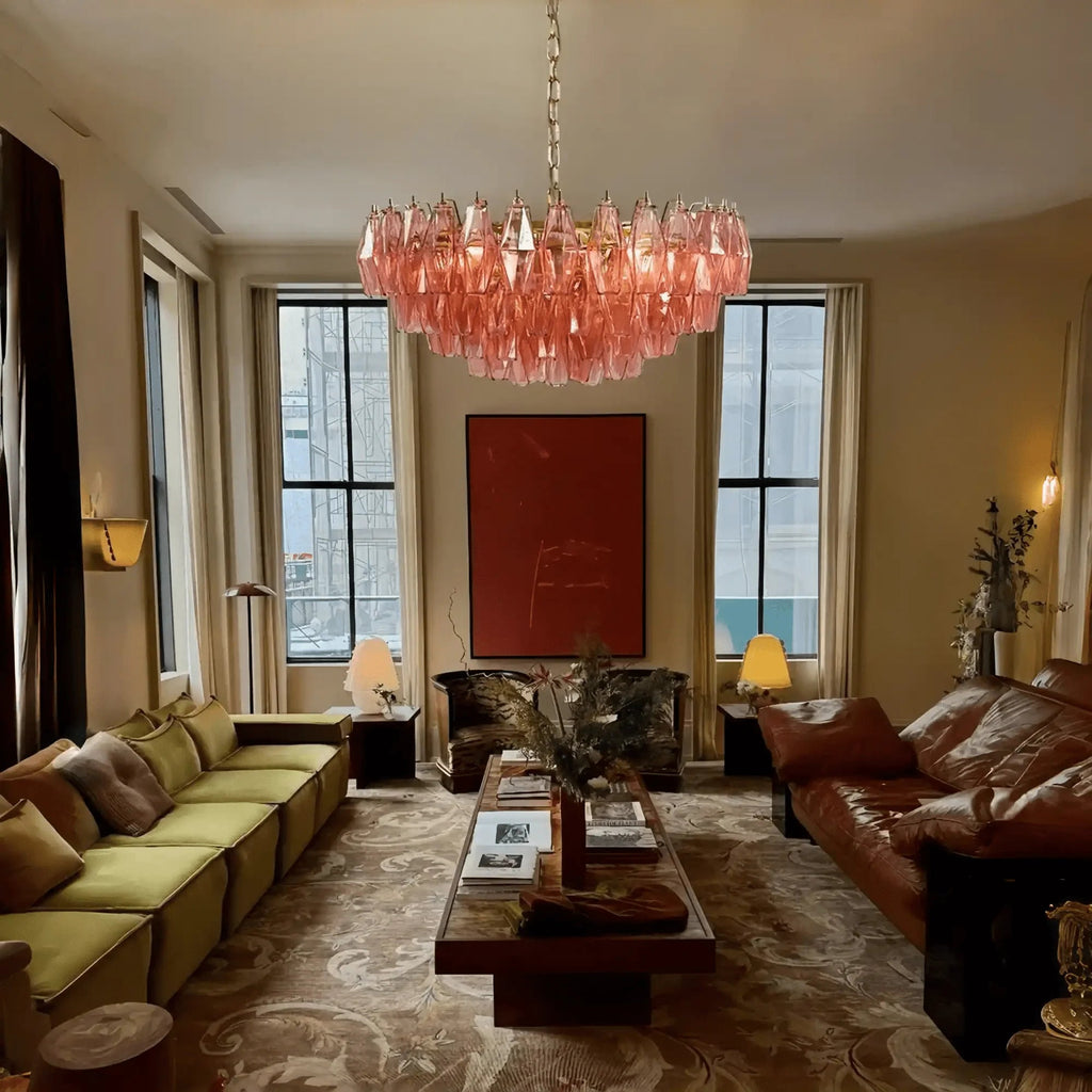 Hand Blown Tier Glass Large Murano Chandelier 24"31"40" - Cyran Lamps
