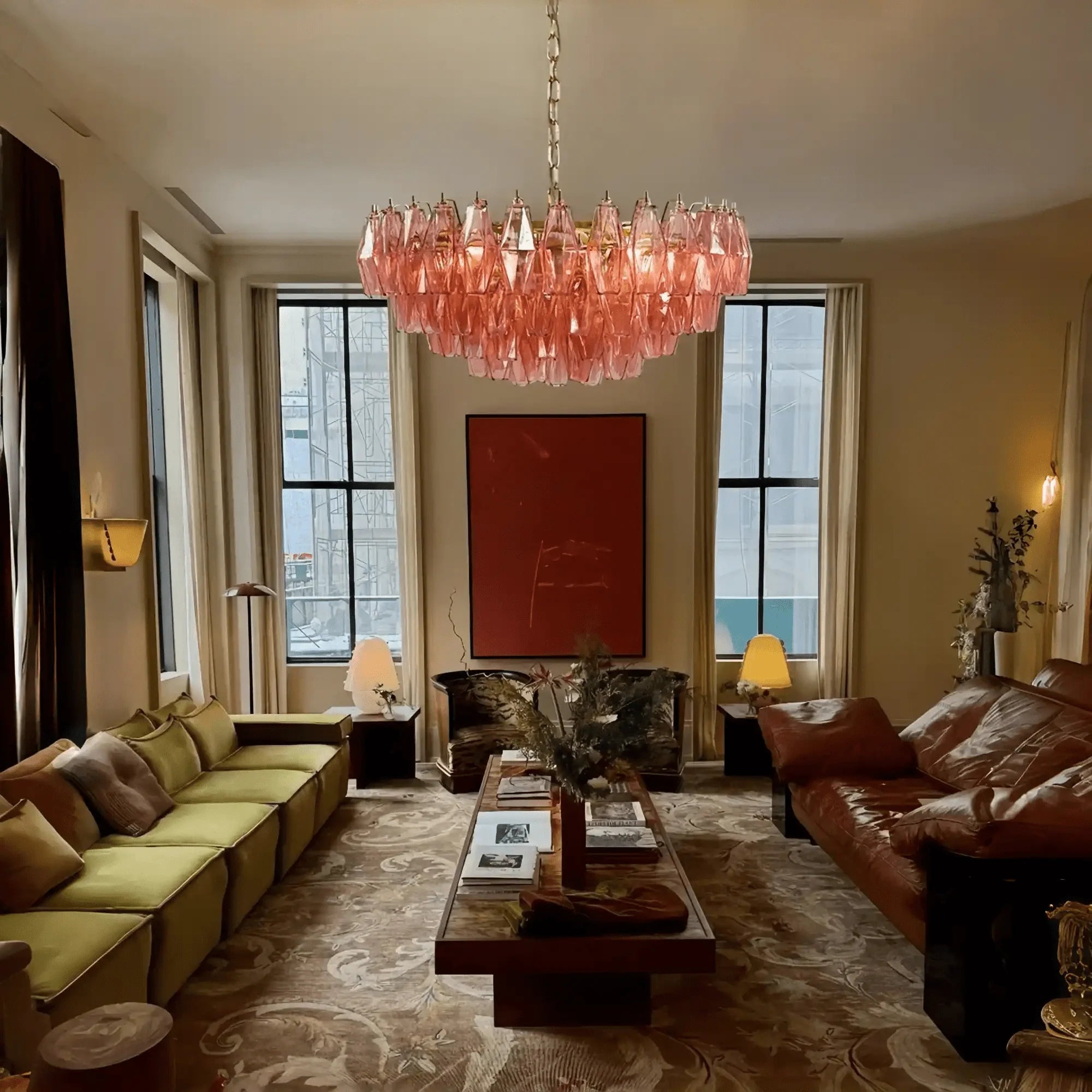 Hand Blown Tier Glass Large Murano Chandelier 24"31"40" - Cyran Lamps