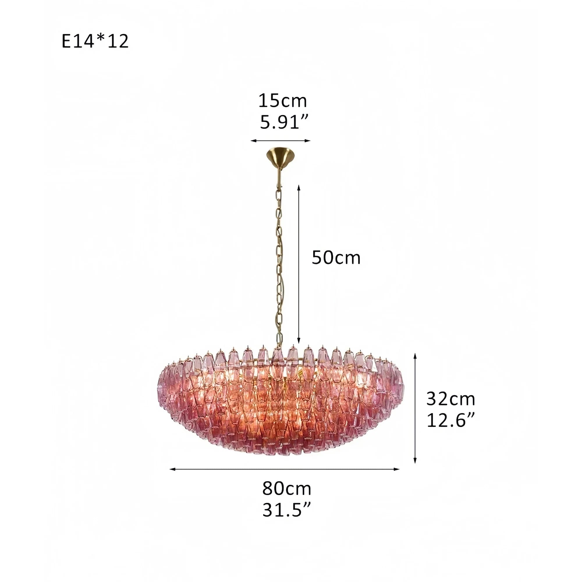 Hand Blown Tier Glass Large Murano Chandelier 24"31"40" - Cyran Lamps