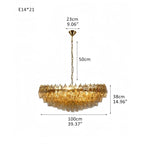 Hand Blown Tier Glass Large Murano Chandelier 24"31"40" - Cyran Lamps