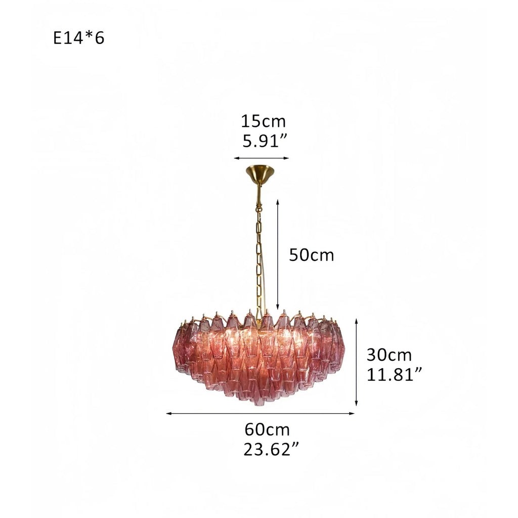 Hand Blown Tier Glass Large Murano Chandelier 24"31"40" - Cyran Lamps