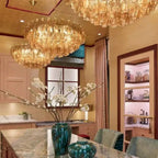 Hand Blown Tier Glass Large Murano Chandelier 24"31"40" - Cyran Lamps