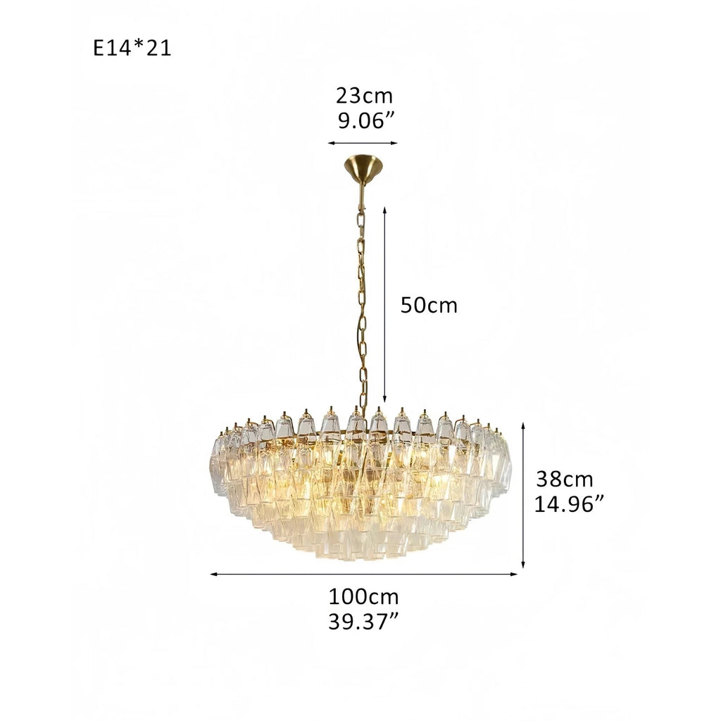 Hand Blown Tier Glass Large Murano Chandelier 24"31"40" - Cyran Lamps