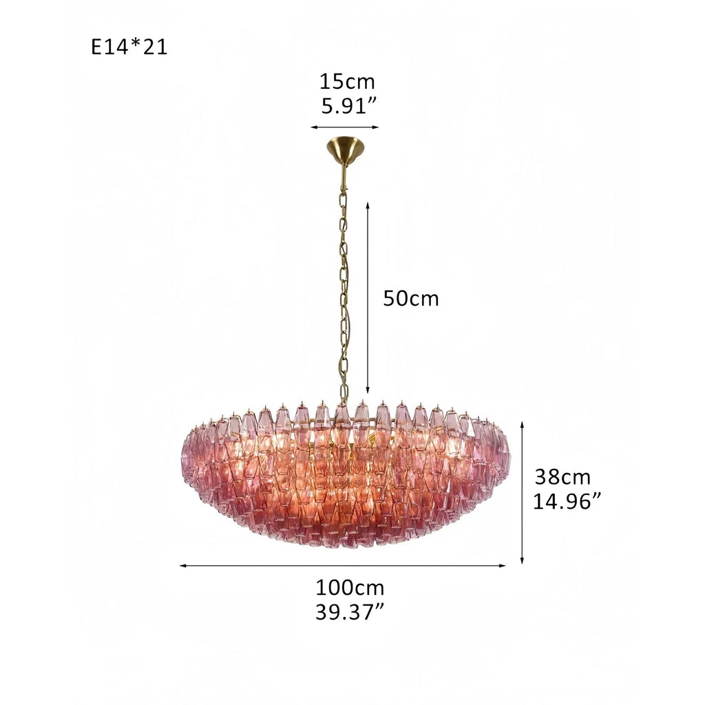 Hand Blown Tier Glass Large Murano Chandelier 24"31"40" - Cyran Lamps