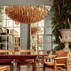 Hand Blown Tier Glass Large Murano Chandelier 24"31"40" - Cyran Lamps