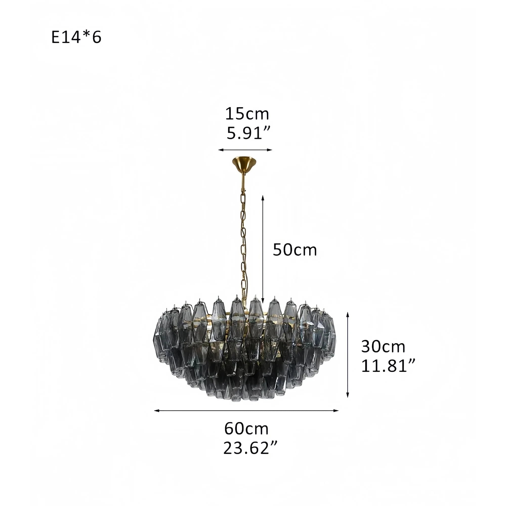Hand Blown Tier Glass Large Murano Chandelier 24"31"40" - Cyran Lamps