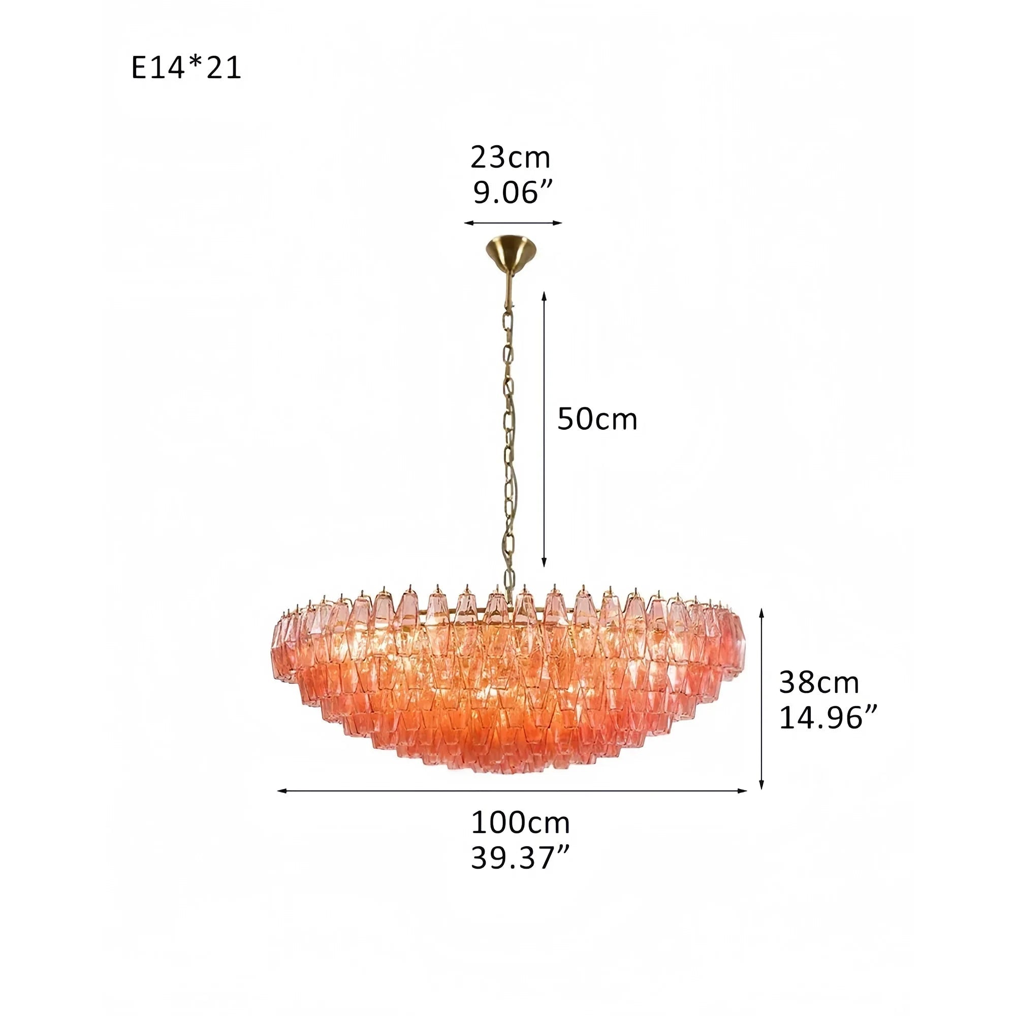 Hand Blown Tier Glass Large Murano Chandelier 24"31"40" - Cyran Lamps