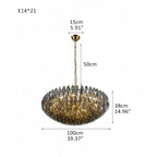 Hand Blown Tier Glass Large Murano Chandelier 24"31"40" - Cyran Lamps