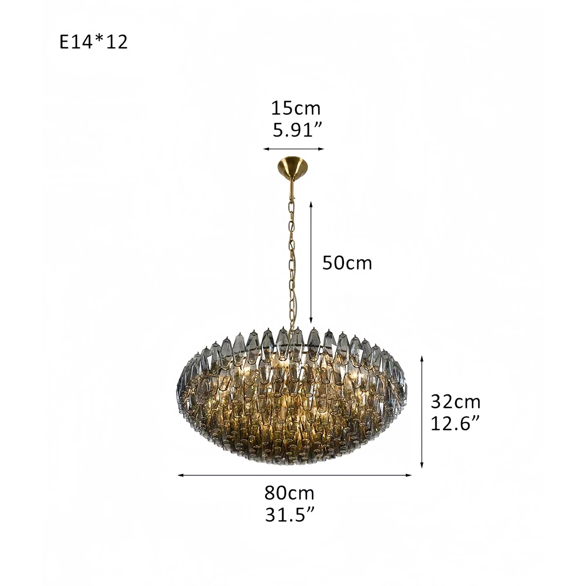 Hand Blown Tier Glass Large Murano Chandelier 24"31"40" - Cyran Lamps