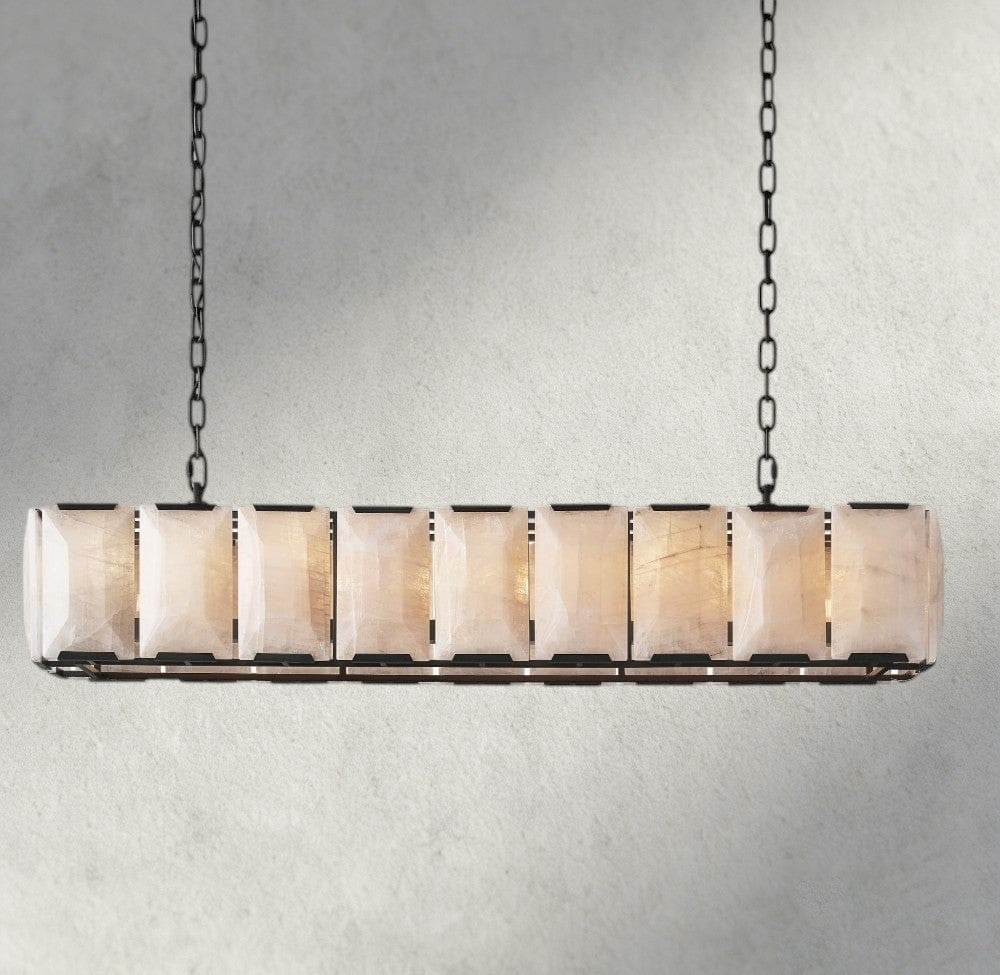 Hartley Calcite Rectangular Chandelier 42", 54", 62", 74" - Cyran Lamps
