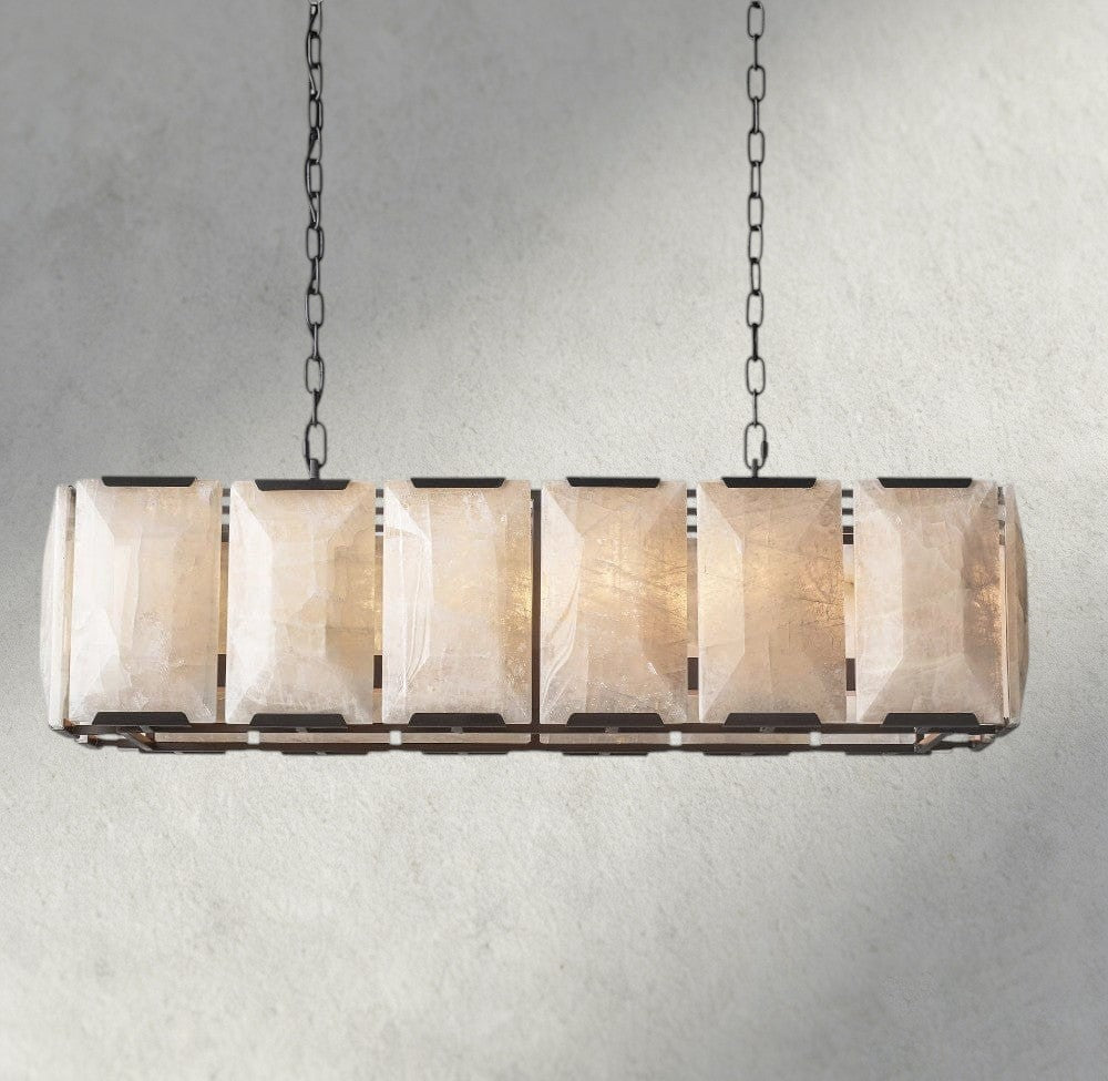 Hartley Calcite Rectangular Chandelier 42", 54", 62", 74" - Cyran Lamps