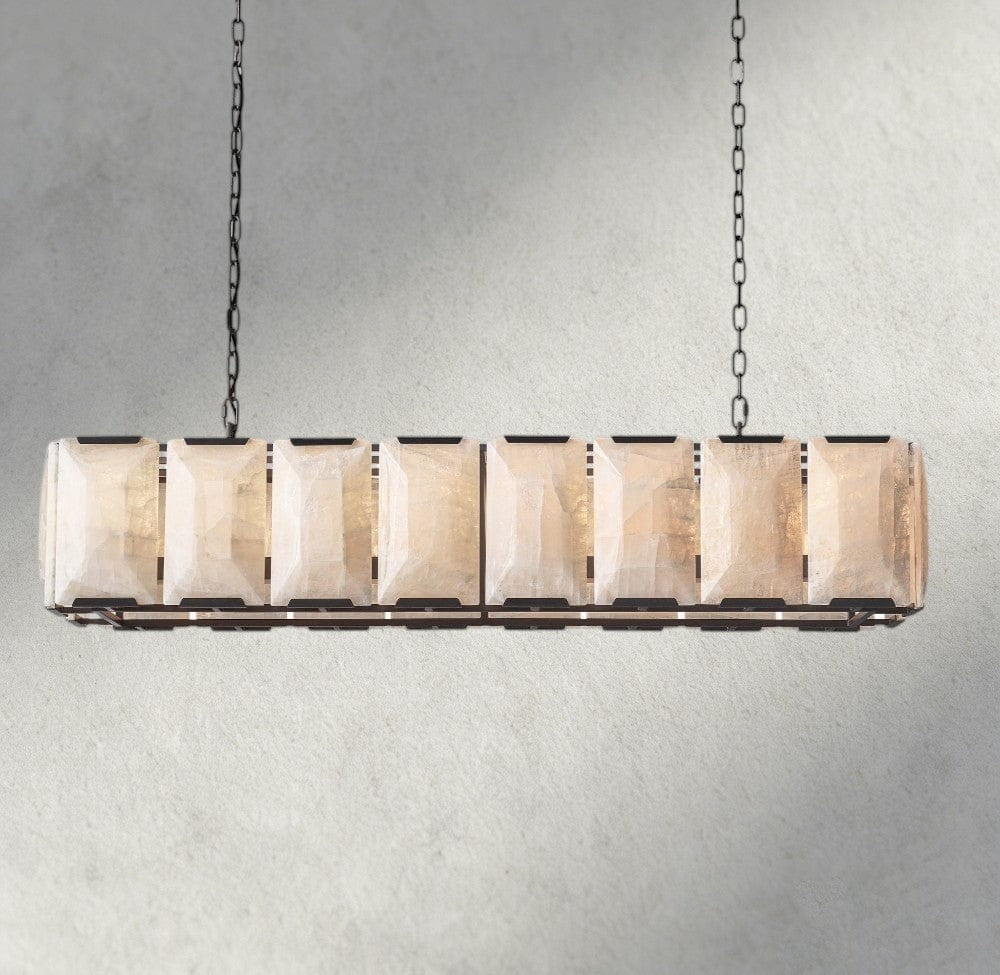 Hartley Calcite Rectangular Chandelier 42", 54", 62", 74" - Cyran Lamps