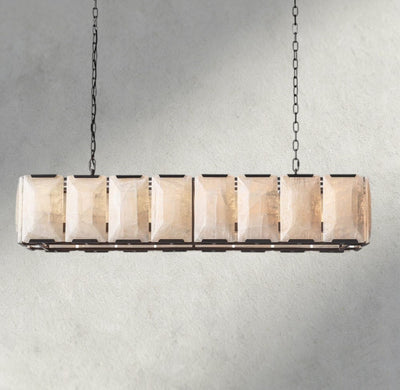 Hartley Calcite Rectangular Chandelier 42", 54", 62", 74" - Cyran Lamps
