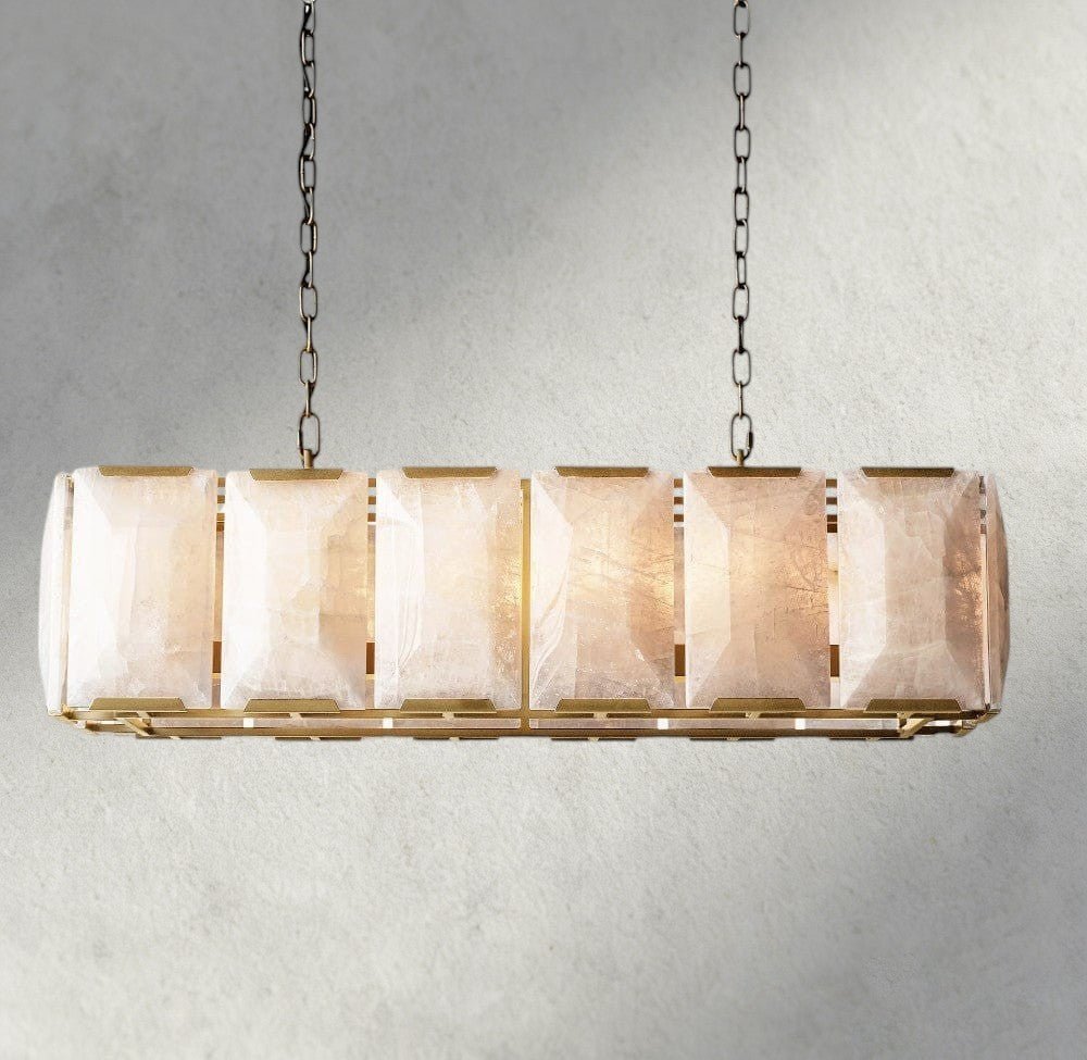 Hartley Calcite Rectangular Chandelier 42", 54", 62", 74" - Cyran Lamps