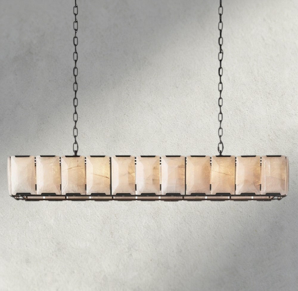 Hartley Calcite Rectangular Chandelier 42", 54", 62", 74" - Cyran Lamps