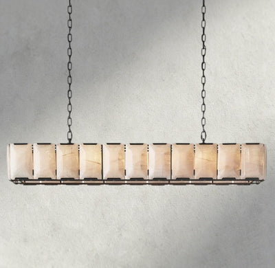Hartley Calcite Rectangular Chandelier 42", 54", 62", 74" - Cyran Lamps