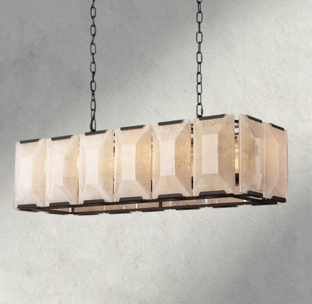 Hartley Calcite Rectangular Chandelier 42", 54", 62", 74" - Cyran Lamps