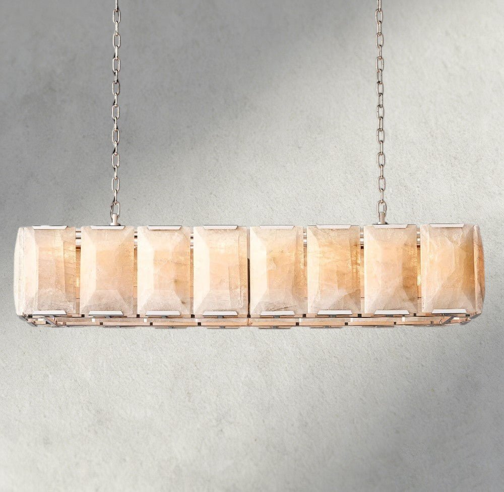 Hartley Calcite Rectangular Chandelier 42", 54", 62", 74" - Cyran Lamps